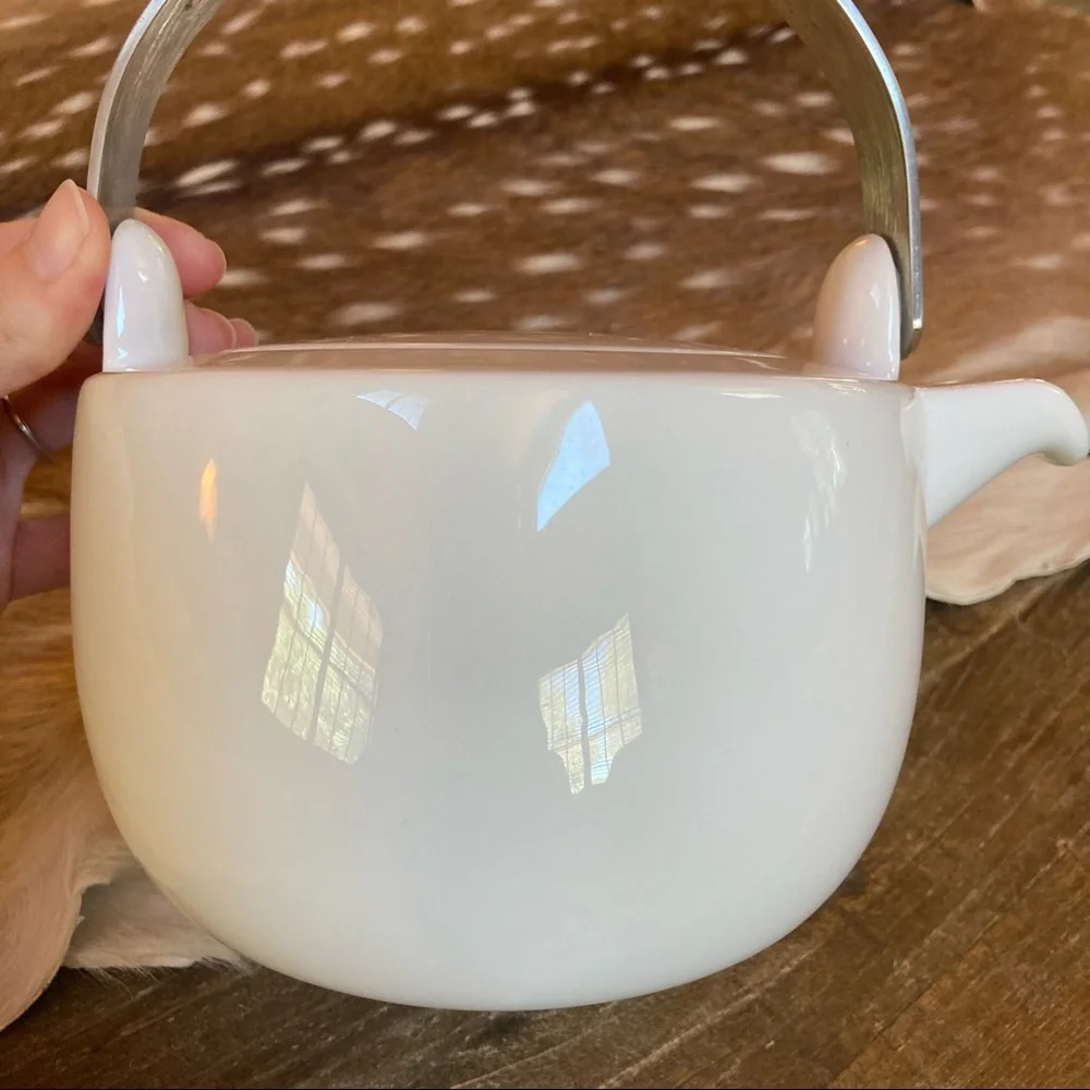 Crate & Barrel Cinnabar Floral Teapot